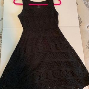 Black Lace Skater Dress